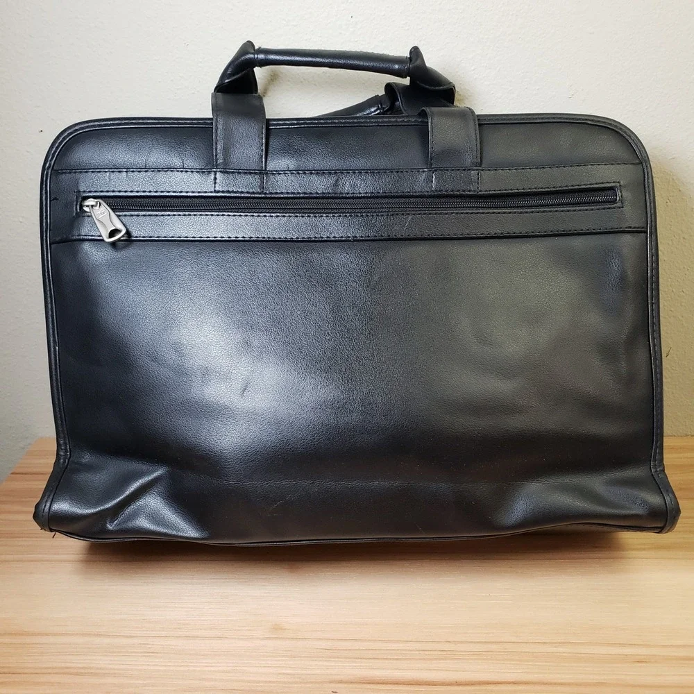 American Tourister Leather Briefcase Black‎ Office Commuter Bag Travel Buisness